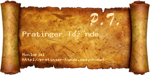 Pratinger Tünde névjegykártya